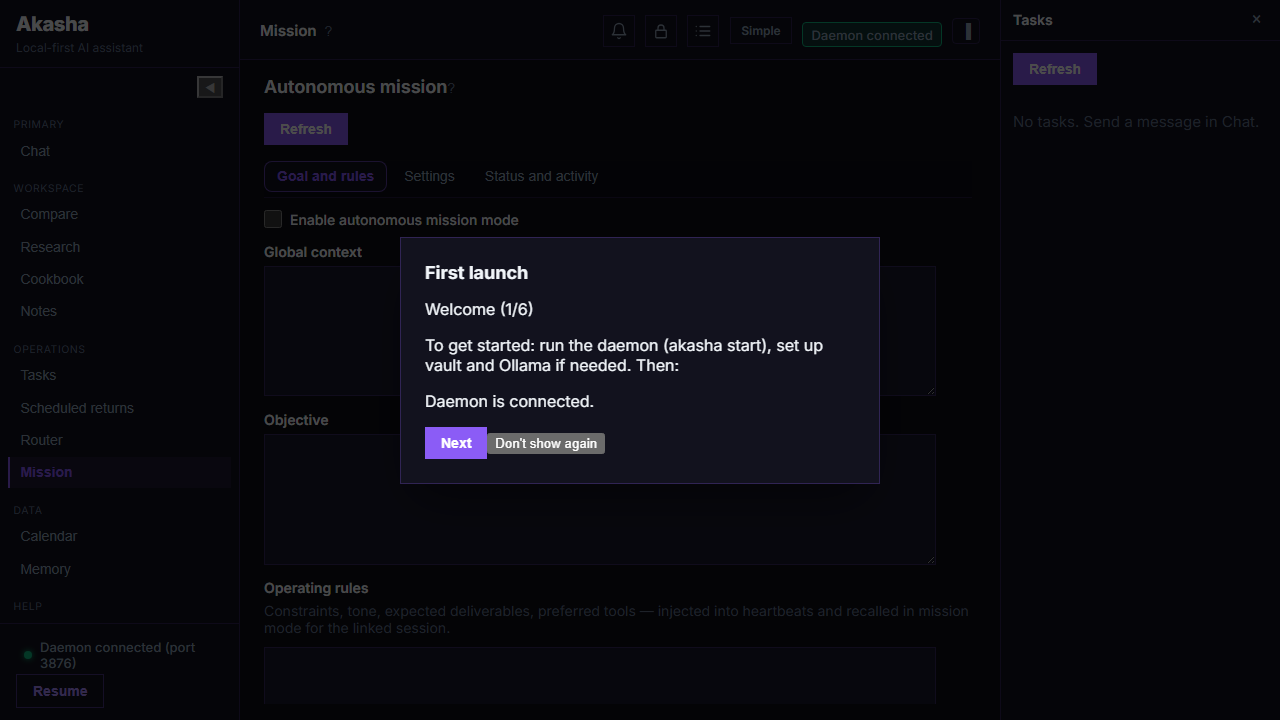 Akasha mission tab