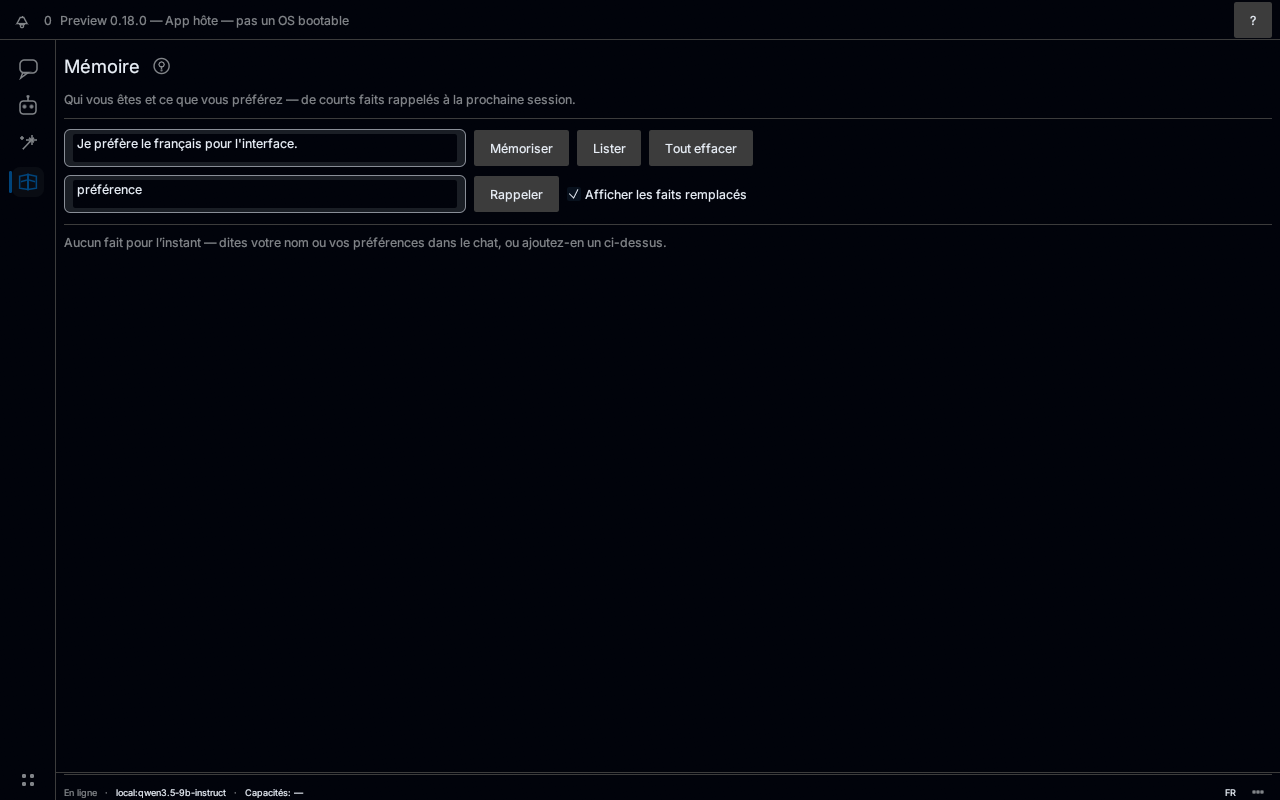 Akasha OS Preview navigation rail with Chat, Agents, Create, and Memory